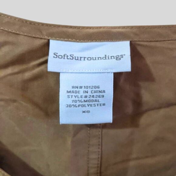 Soft Surroundings Utility Dress XS Tan Zip Front Pockets Casual Relaxed Fit - Picture 4 of 12